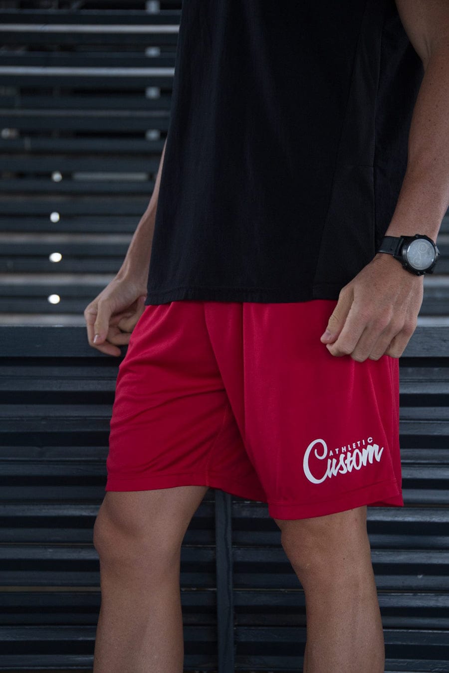 Custom Elite Shorts Red Custom Apparel