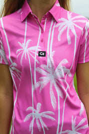 CA Ladies Funky Golf Shirt | Pink Tropics