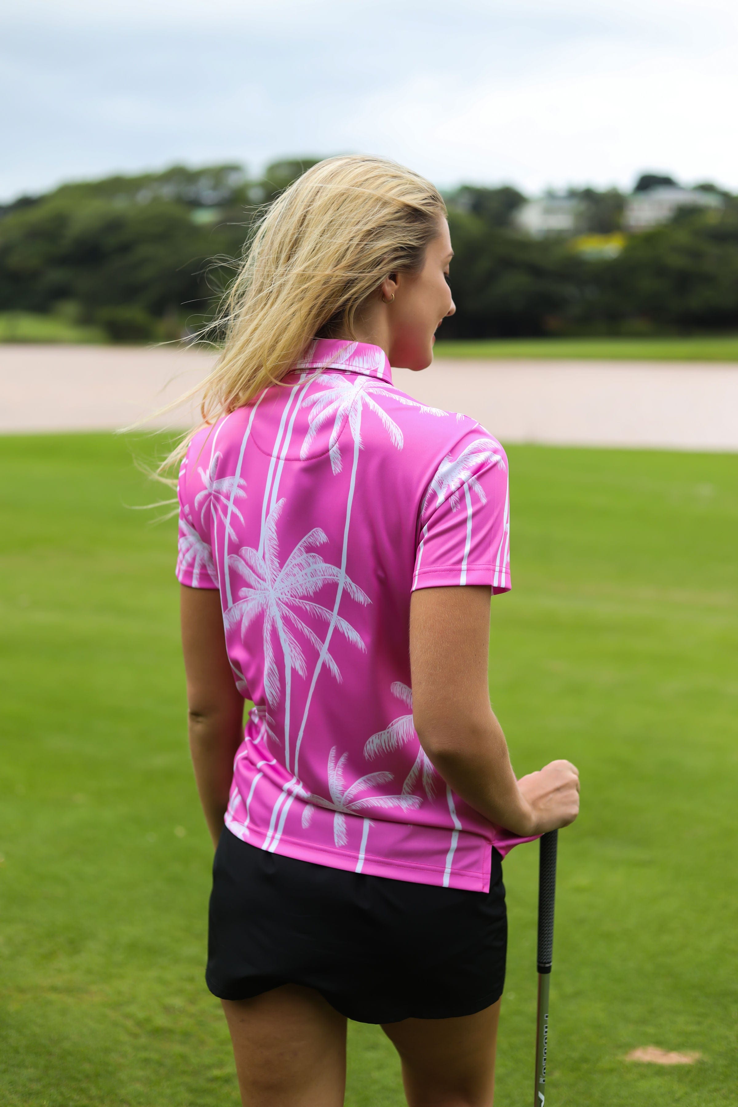 CA Ladies Funky Golf Shirt | Pink Tropics