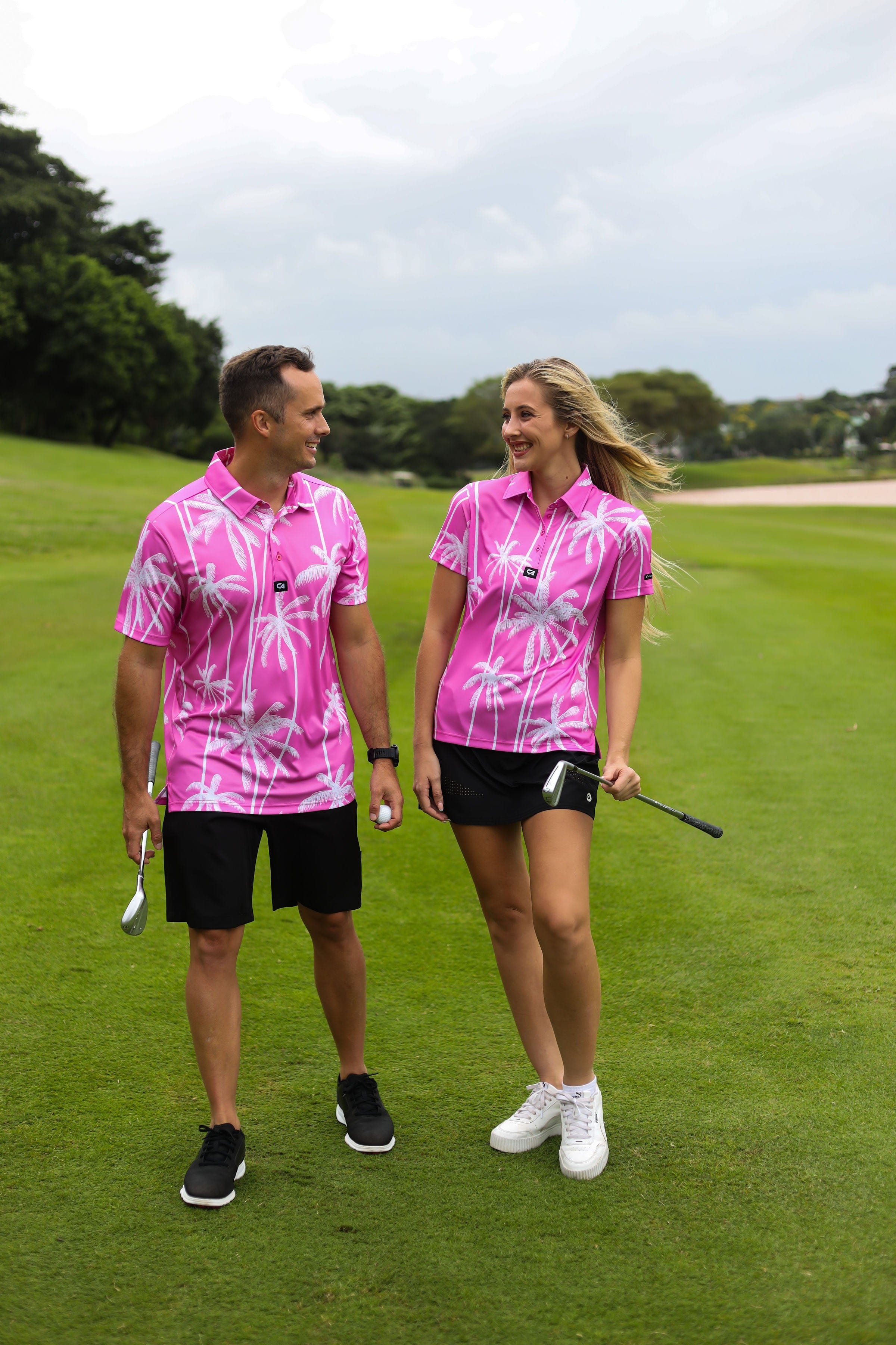 CA Ladies Funky Golf Shirt | Pink Tropics