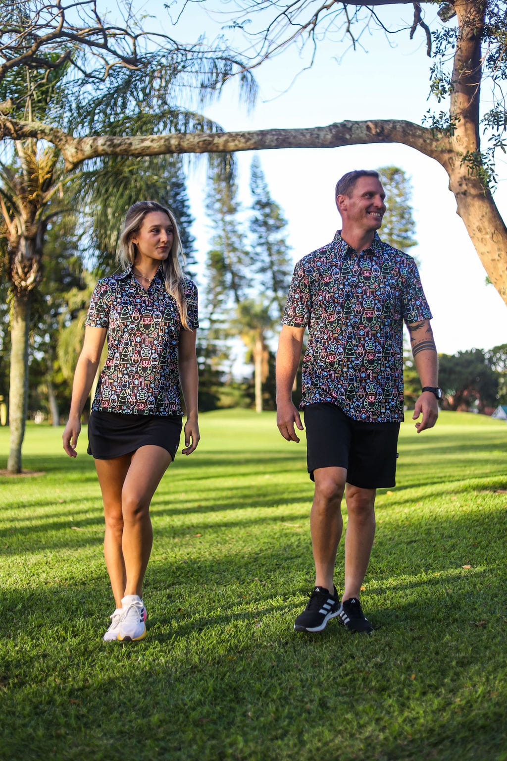 CA Funky Golf Shirt | Neon Christmas