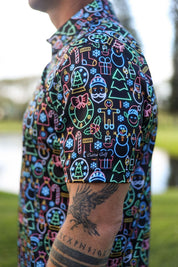 CA Funky Golf Shirt | Neon Christmas