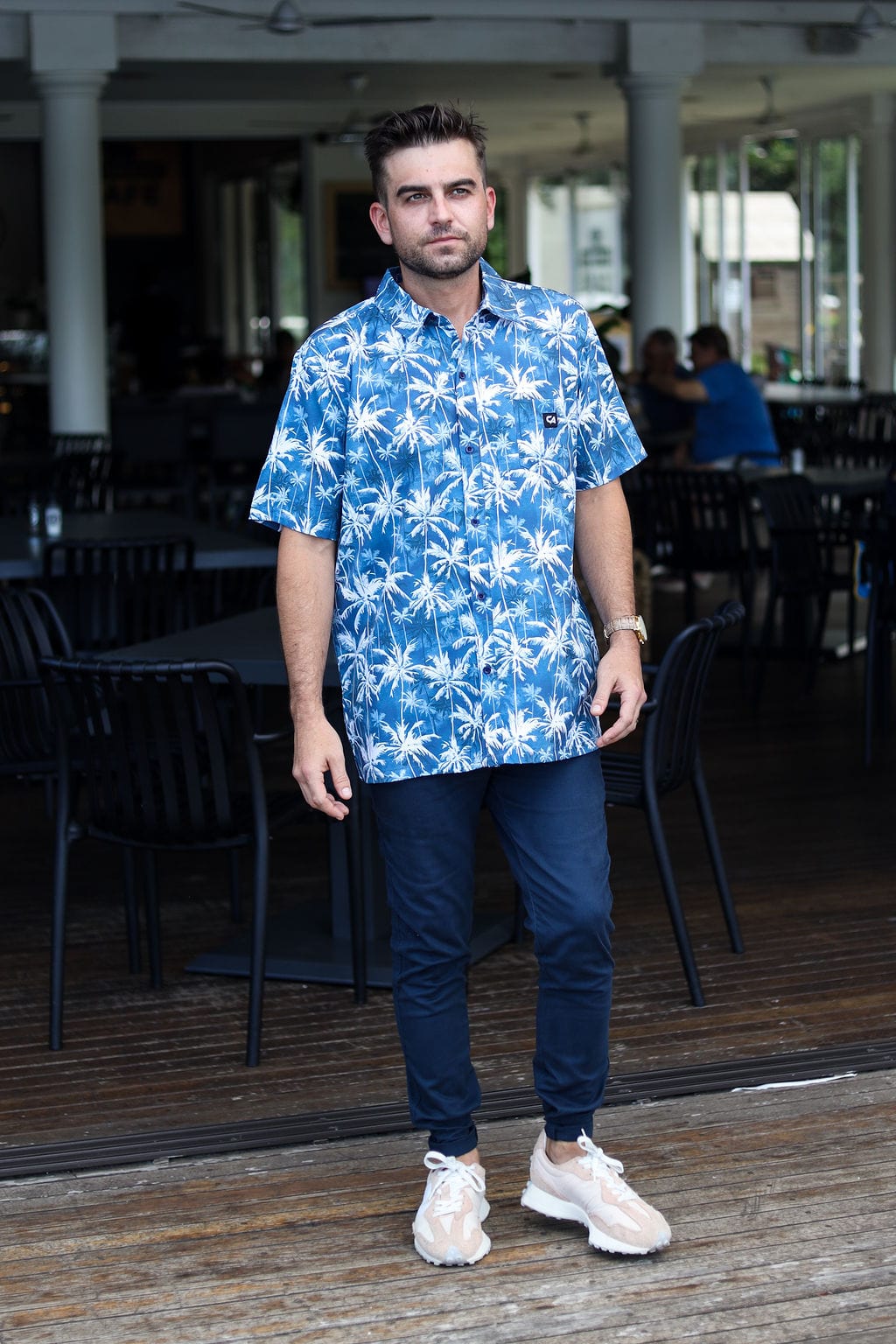 CA Mens Button-Up | Evening Palms