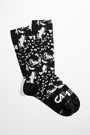 CA Funky Socks | Black & White Paint Splatter