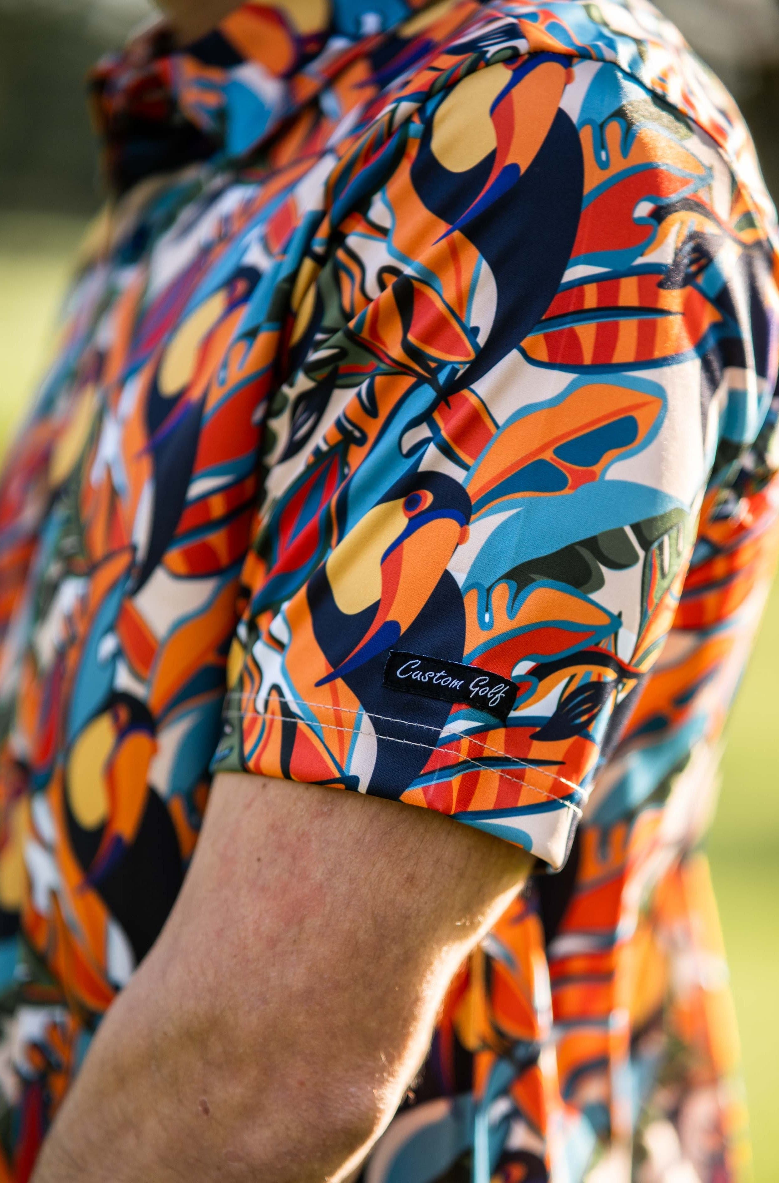 CA Funky Golf Shirt | Sunset Toucans