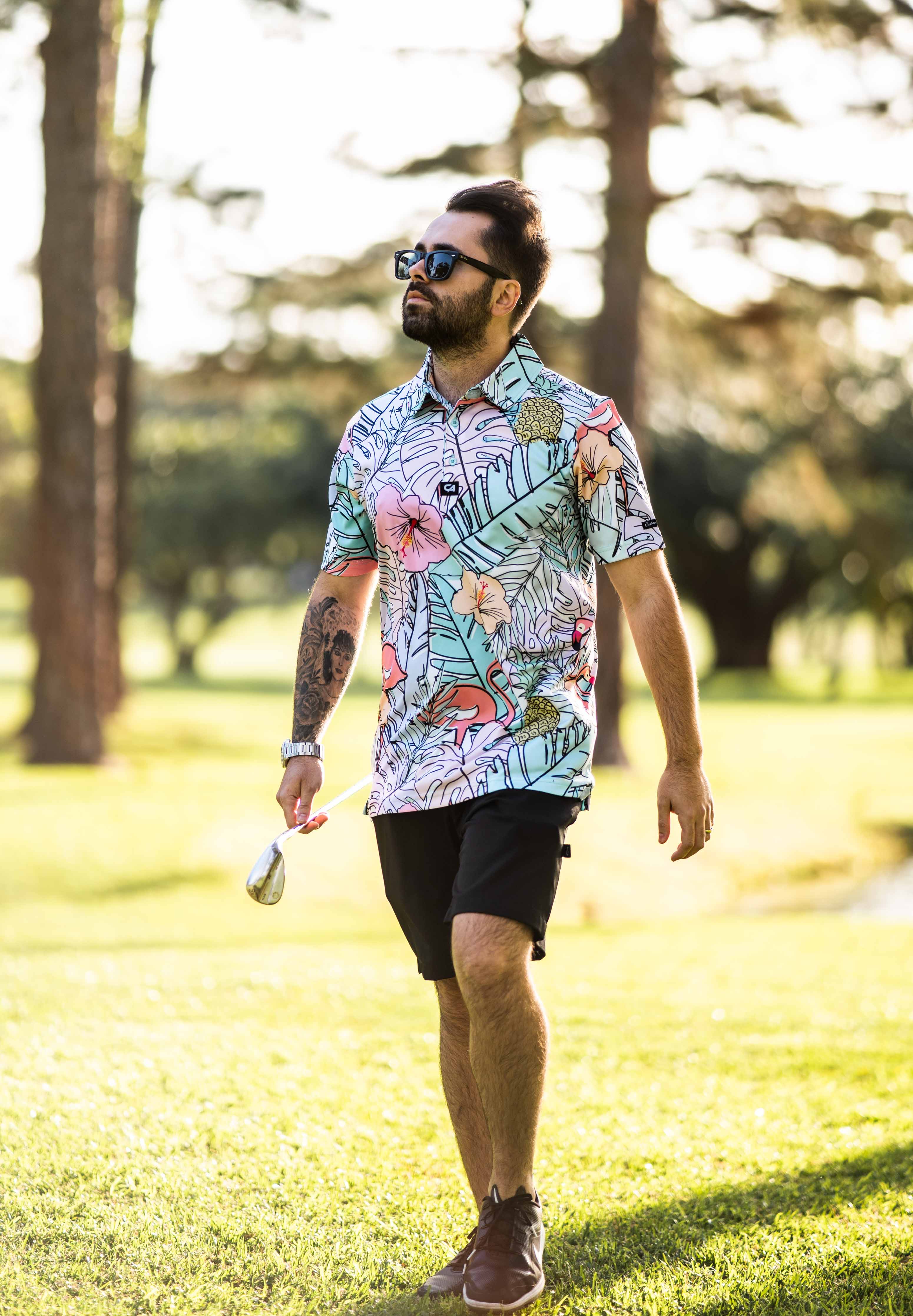 CA Funky Golf Shirt | Pastel Jungle