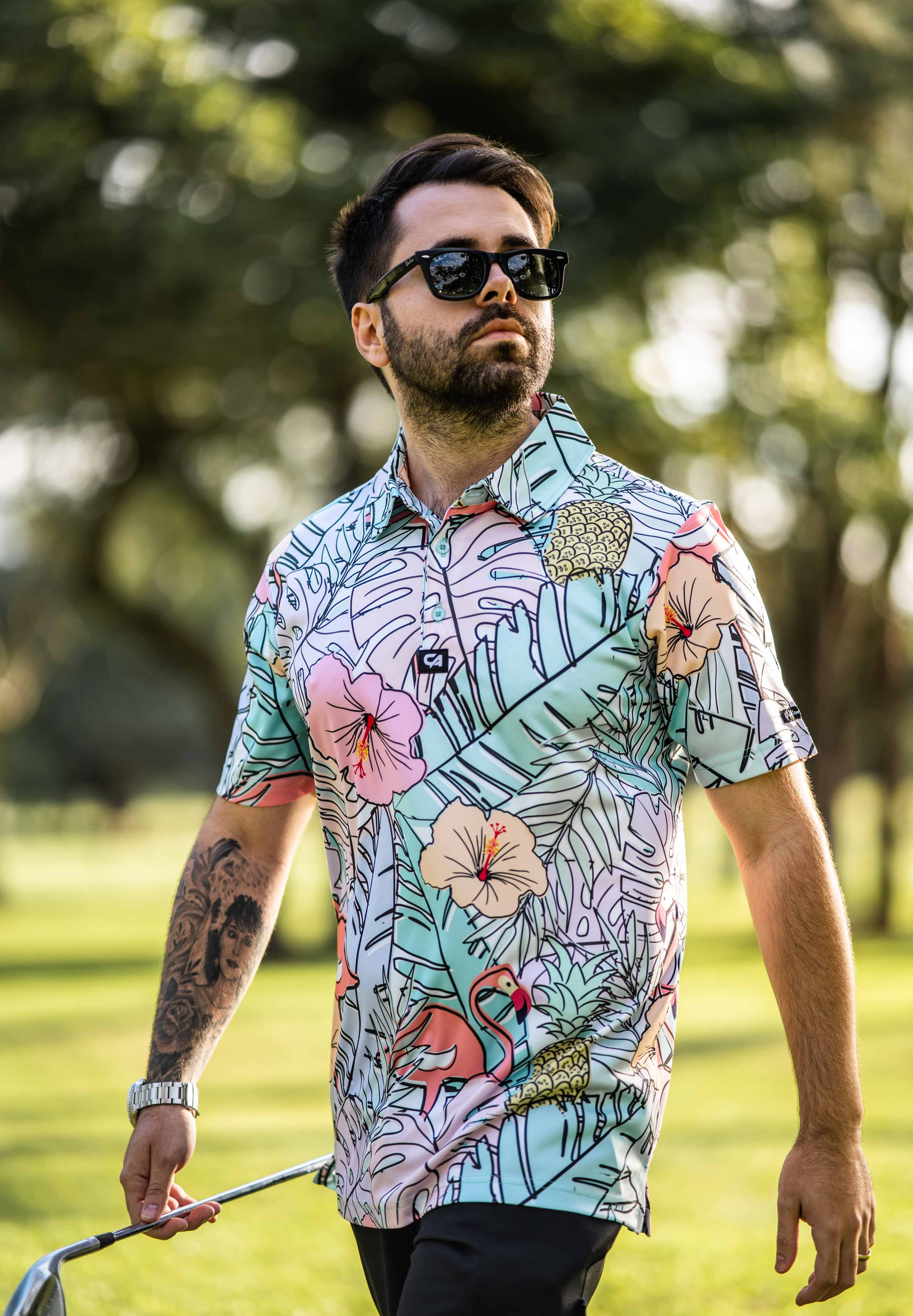 CA Funky Golf Shirt | Pastel Jungle