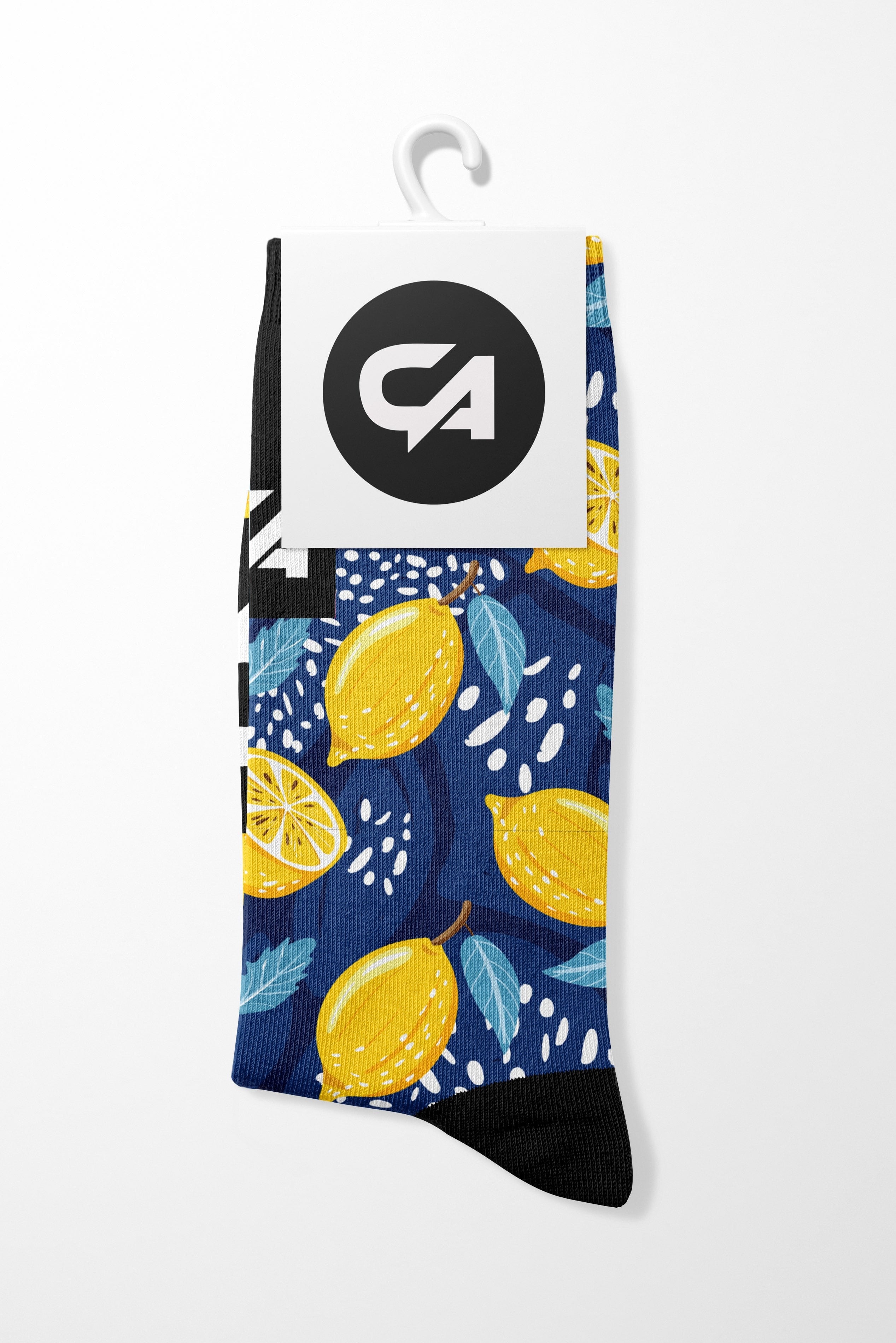 CA Funky Socks | Navy Lemon Zest